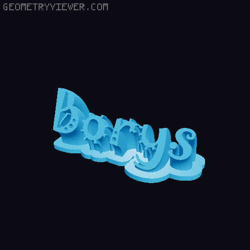 Sweeping crazy name tag 3D model thumbnail