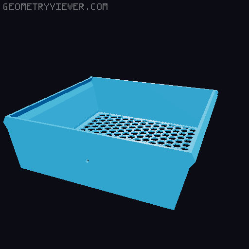 Under Desk Drawer 59mm Tall with Knob 3D model thumbnail