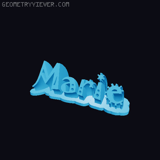 Sweeping crazy name tag 3D model thumbnail