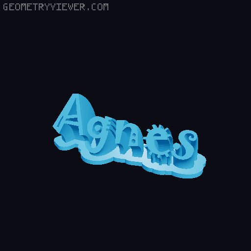 Sweeping crazy name tag 3D model thumbnail