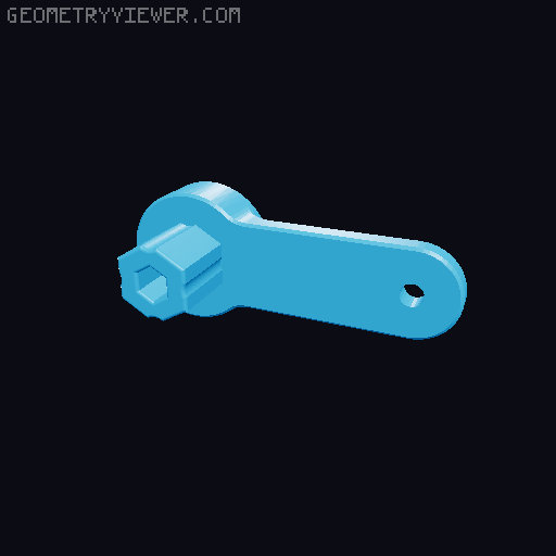 V2 Socket Attachment (On 8mm Crank Arm) 3D model thumbnail
