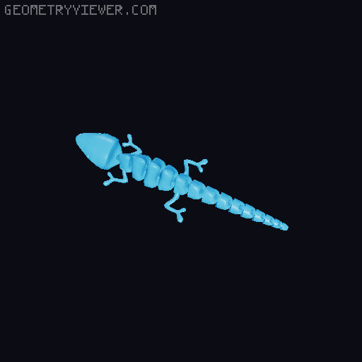 articulated Sharkmeleon abomination of land and sea 3D model thumbnail