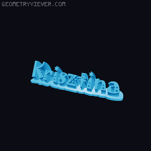 Sweeping crazy name tag 3D model thumbnail