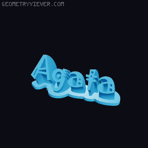 Sweeping crazy name tag 3D model thumbnail
