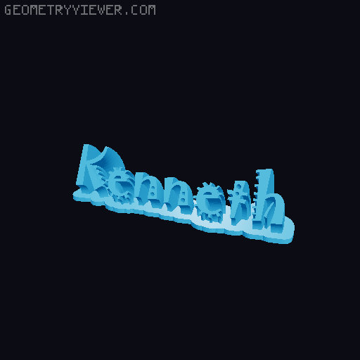 Sweeping crazy name tag 3D model thumbnail