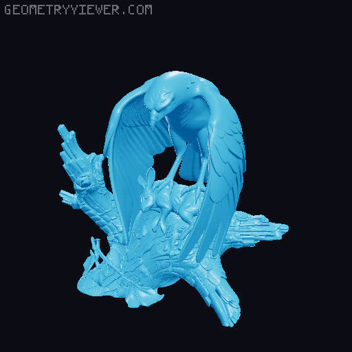 Hawk Capture Rabbit 3D model thumbnail