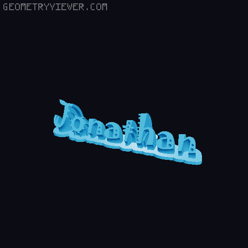 Sweeping crazy name tag 3D model thumbnail