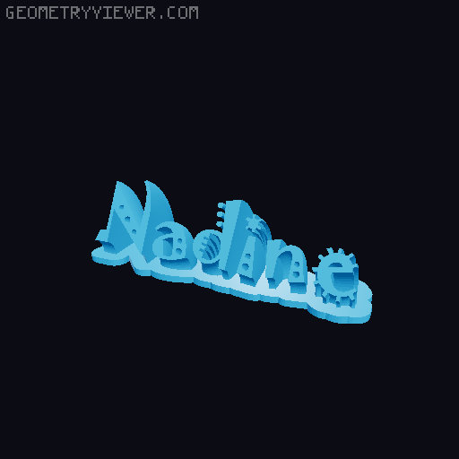 Sweeping crazy name tag 3D model thumbnail