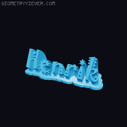 Sweeping crazy name tag 3D model thumbnail