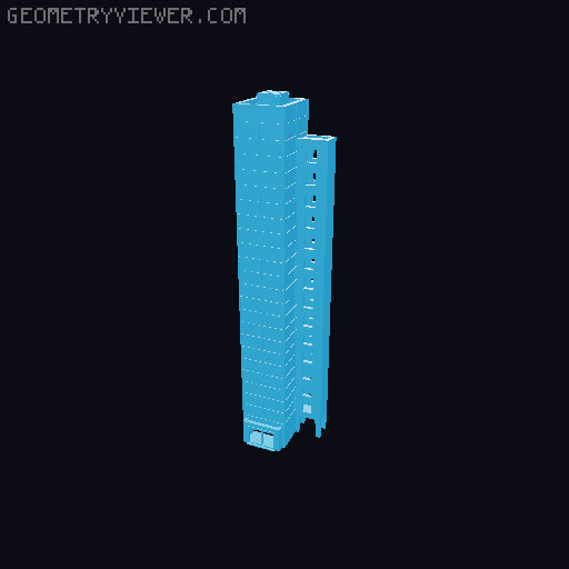 T Gauge 1:450 Apartment Building / brutalist style towers 3D model thumbnail