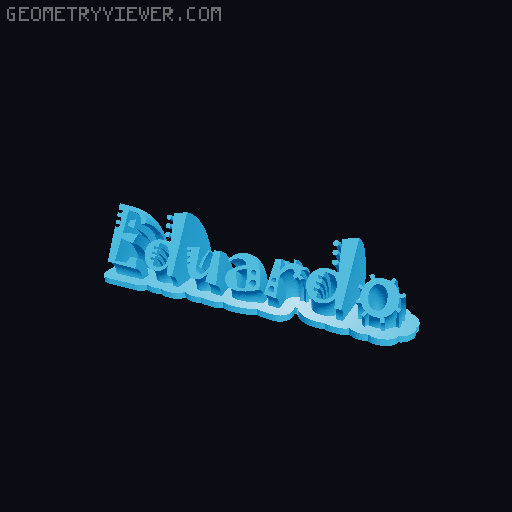 Sweeping crazy name tag 3D model thumbnail