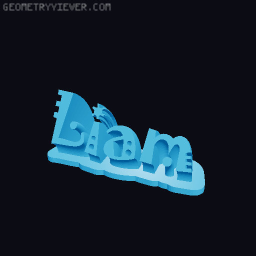 Sweeping crazy name tag 3D model thumbnail