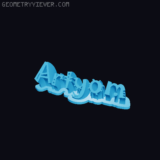 Sweeping crazy name tag 3D model thumbnail