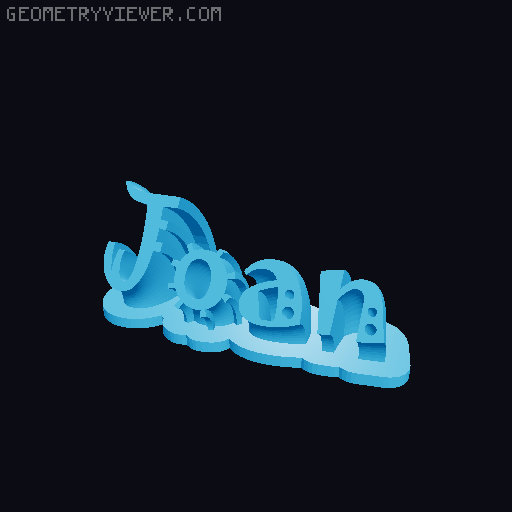 Sweeping crazy name tag 3D model thumbnail