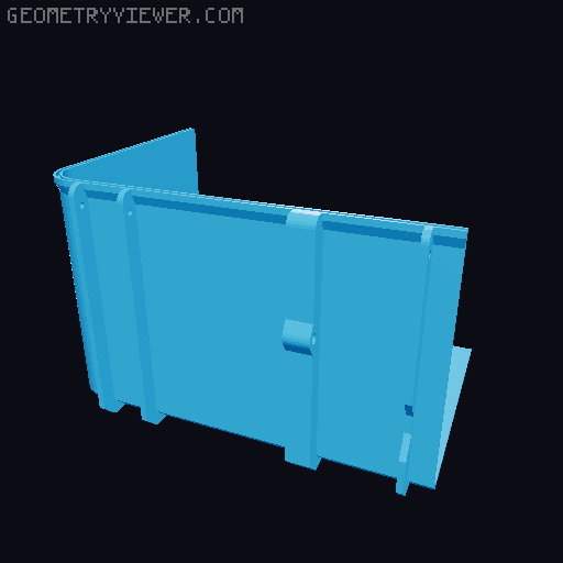 Carrying Case for ViewSonic LCD Projector, foam lined, printed in 4 parts each for box and lid, CA-glued together. 3D model thumbnail
