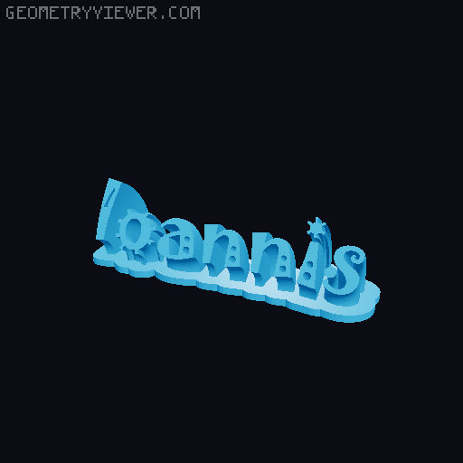 Sweeping crazy name tag 3D model thumbnail