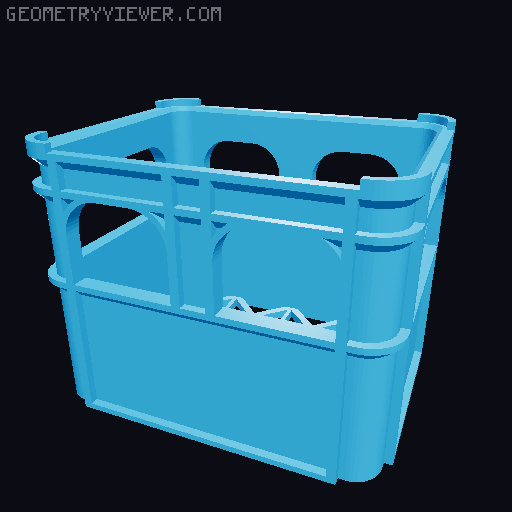 Stackable beer crate for batteries 3D model thumbnail