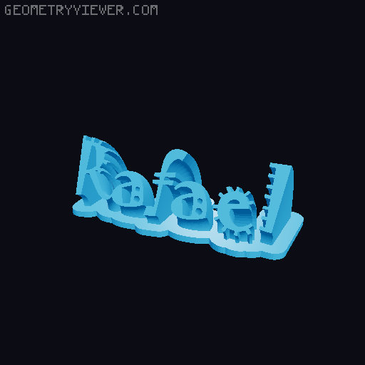 Sweeping crazy name tag 3D model thumbnail