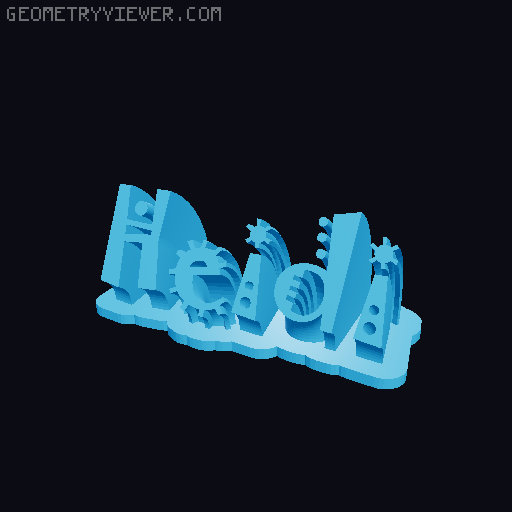 Sweeping crazy name tag 3D model thumbnail