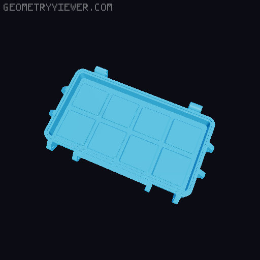 gridfinity rugged battery case waterproof 3D model thumbnail