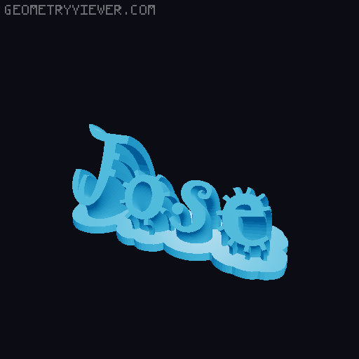 Sweeping crazy name tag 3D model thumbnail