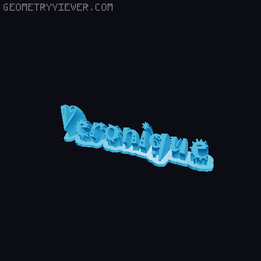 Sweeping crazy name tag 3D model thumbnail
