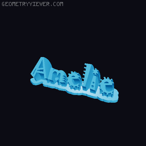 Sweeping crazy name tag 3D model thumbnail