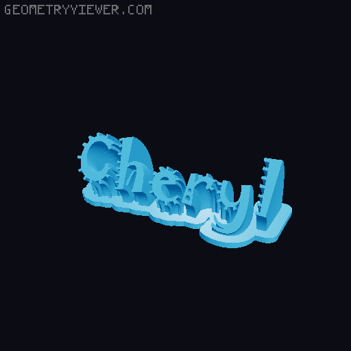 Sweeping crazy name tag 3D model thumbnail