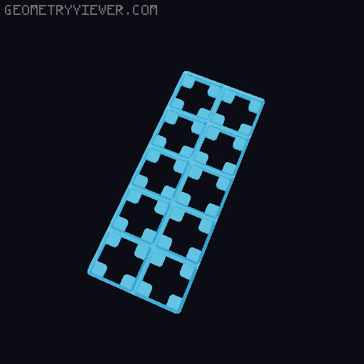 Magnet-slide-in baseplate with dovetail connectors 3D model thumbnail