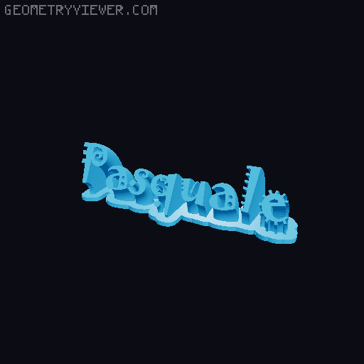 Sweeping crazy name tag 3D model thumbnail
