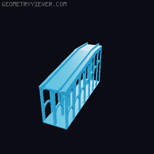 Lego Train Bridge - 10 degree grade 3D model thumbnail