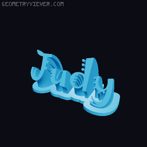 Sweeping crazy name tag 3D model thumbnail