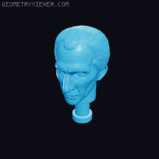 Peter Cushing figure head 3D model thumbnail