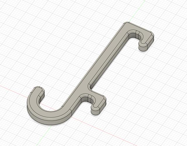 IKEA Skadis hook with fillet 3D model thumbnail