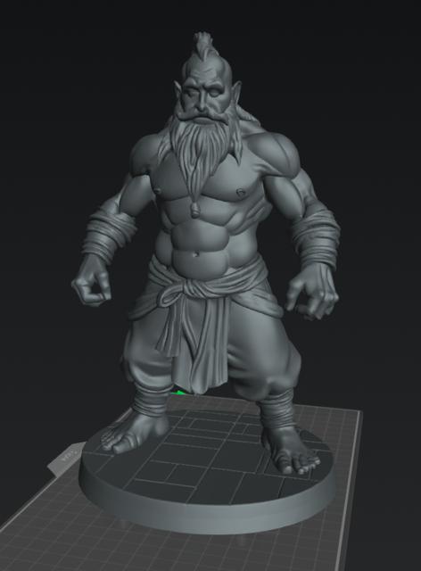 Dwarf Monk Male 1 3D model thumbnail