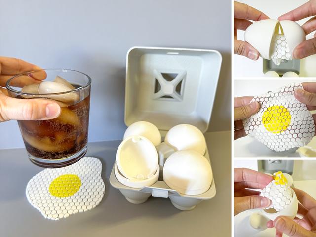 Fidget Fabric Fried Egg Set (requires mesh fabric) 3D model thumbnail