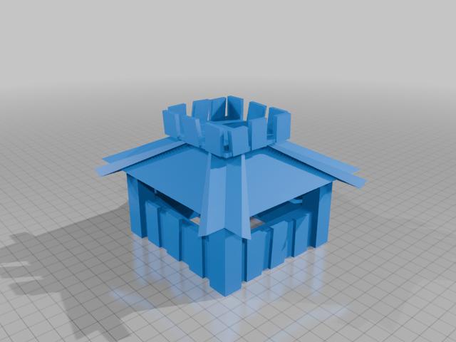 The alphabet army wooden hut 3D model thumbnail