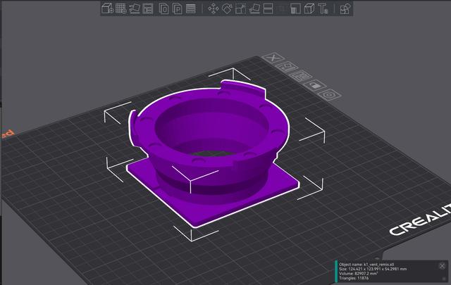 Creality K1 Max Magnetic Vent Duct Adapter 3D model thumbnail