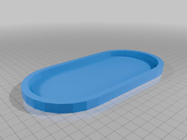 Oval Tray 3D model thumbnail