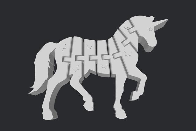 Flexible Magic Unicorn 3D model thumbnail