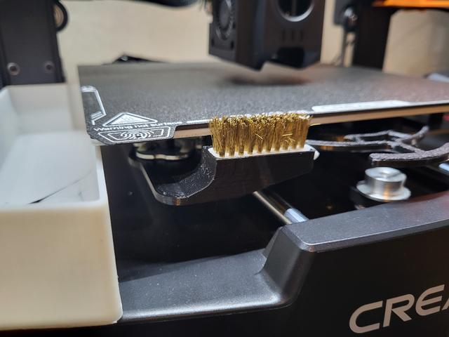 Ender 3 V3 KE/SE Auto Nozzle Cleaning Brush Mount 3D model thumbnail