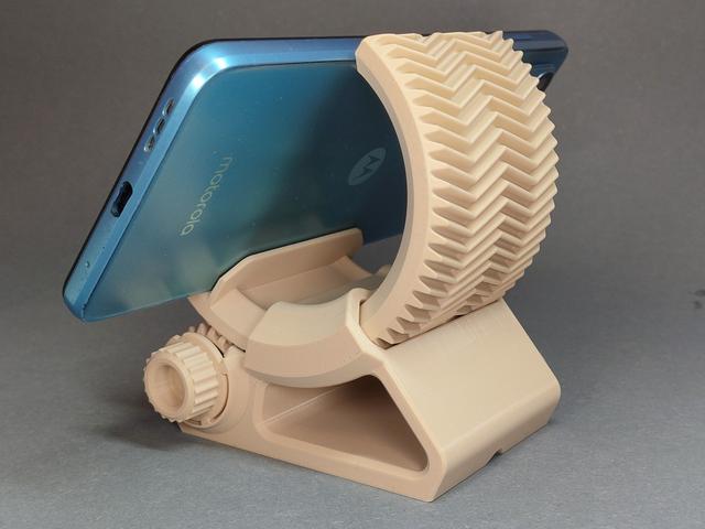 Geared Phone stand 3D model thumbnail