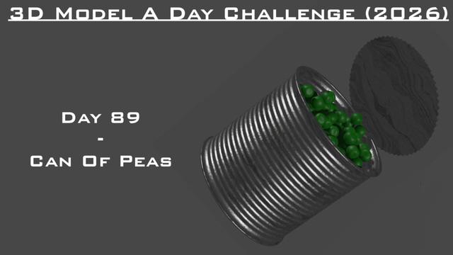 Model A Day Challenge - Day 89 - Can Of Peas 3D model thumbnail