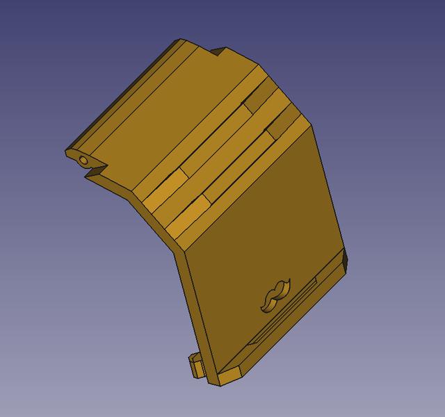 V2.0 3D Printed RC Skidsteer easyer print able compartment cover 3D model thumbnail