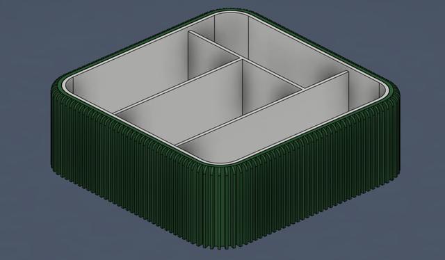 Modern Ribbed Desk Organizer / Modular Catch-All Tray 3D model thumbnail