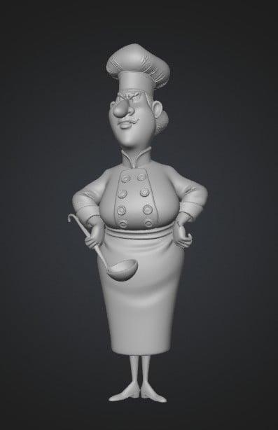 Grumpy Chef 3D model thumbnail