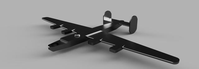 B-24 liberator keychain 3D model thumbnail