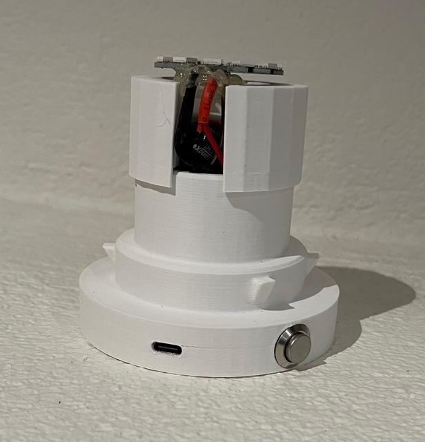 Base for LED-Ring with USB-C, Push Button and lid 3D model thumbnail