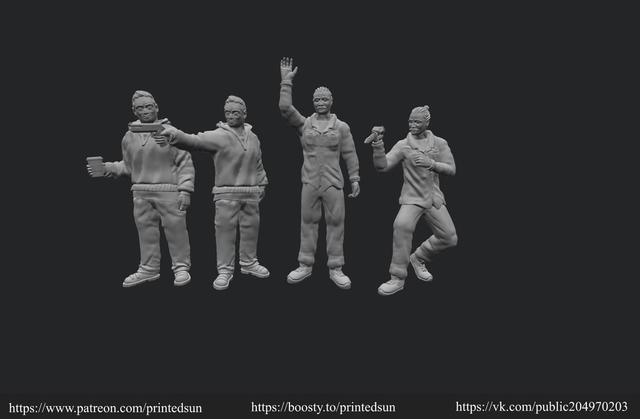 Modern Civilians 3D model thumbnail