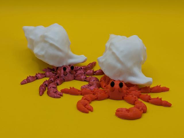 Articulated hermit crab 3D model thumbnail